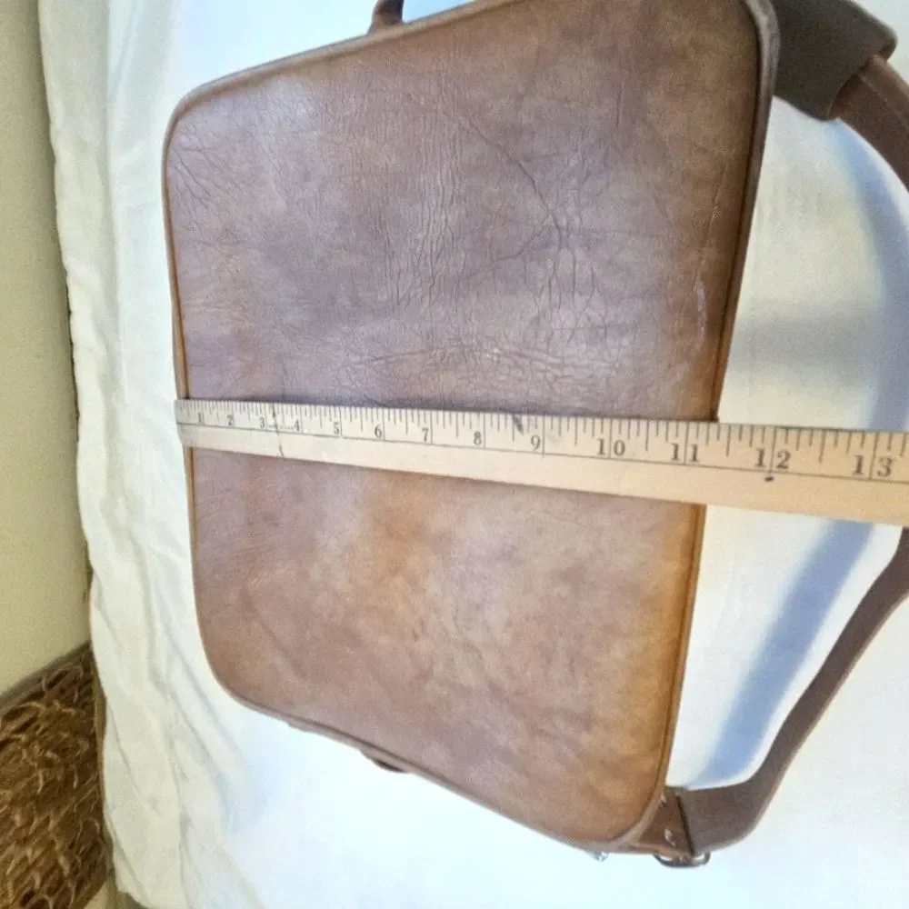 Samsonite Briefcase Messenger Travel Carry On Bag Brown Zipper Vintage